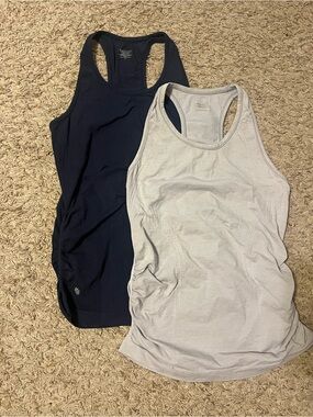 Athleta Racerback Tank Duo - Navy & Light Gray